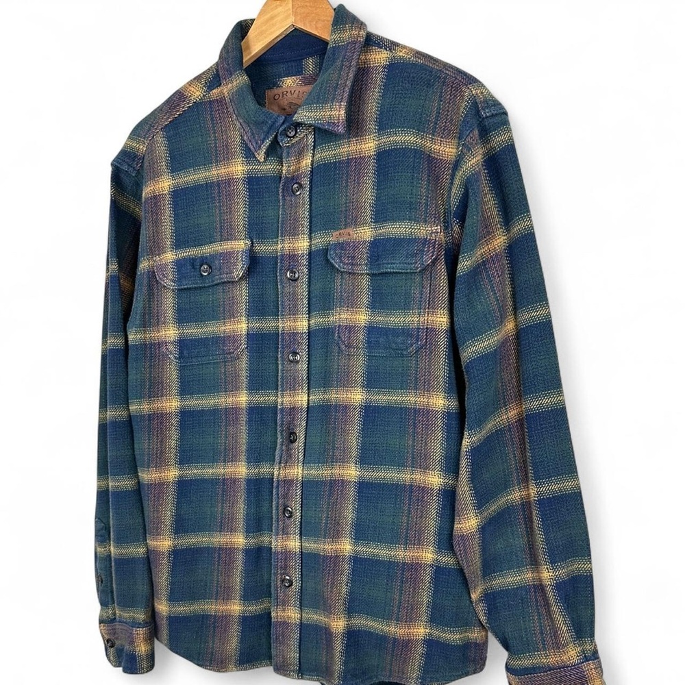 Orvis Blue and Yellow Plaid Men's Shirt